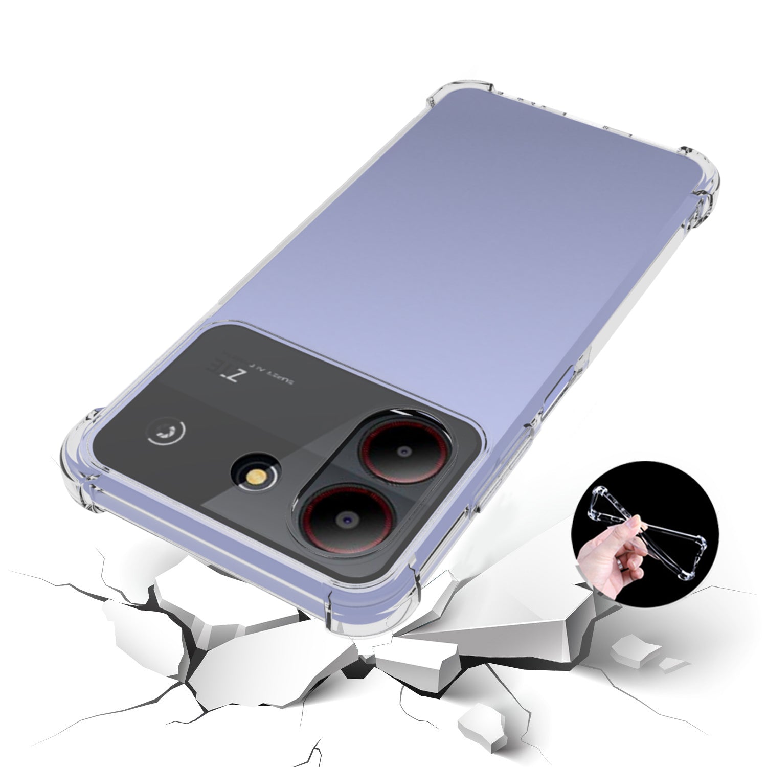 IDEWEI Phone Case For ZTE Blade A54 Soft TPU Transparent Phone Protector Airbag Phone Cover IDEWEI Phone Case For ZTE Blade A54 Soft TPU Transparent Phone Protector Airbag Phone Cover